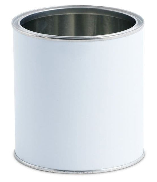 1Lt White Lever Tin with Lid