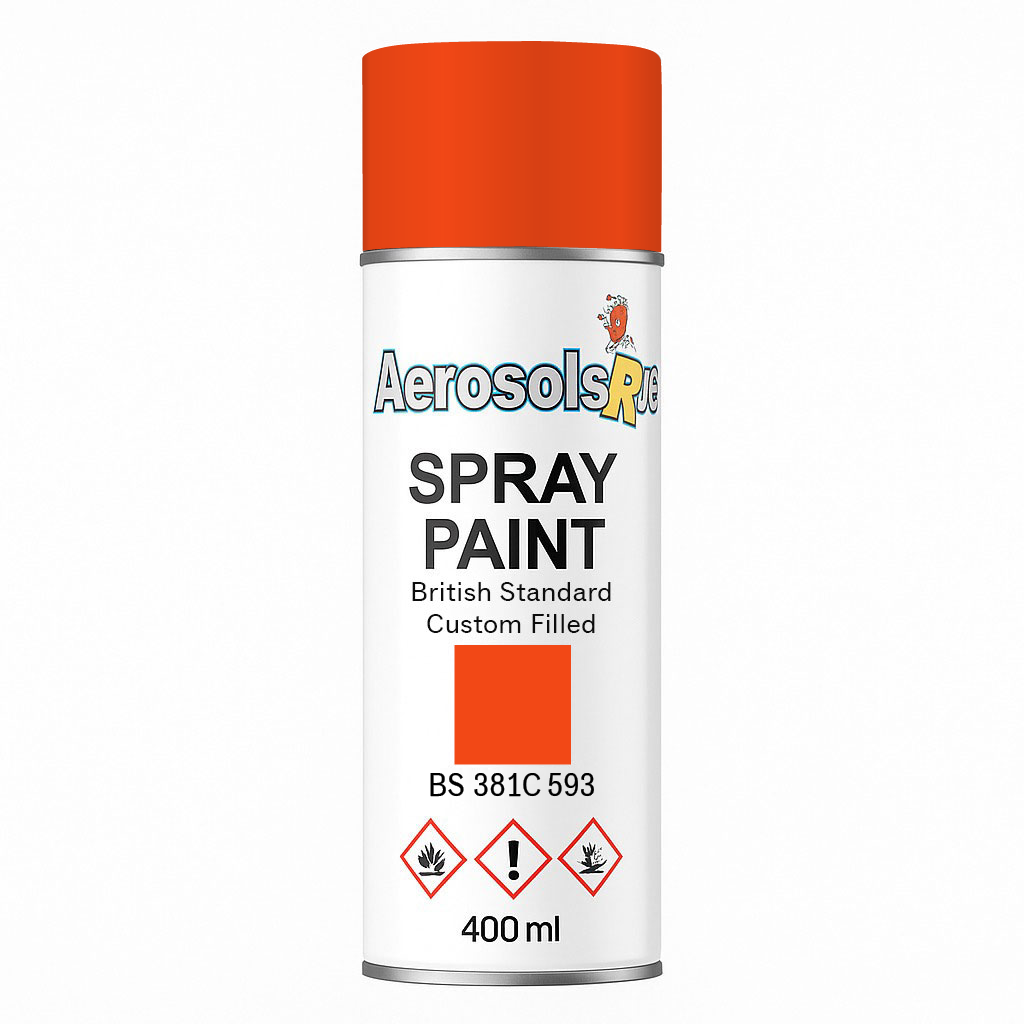 381C 593 Rail red / Azo orange 400ml Aerosol Available in any Finish