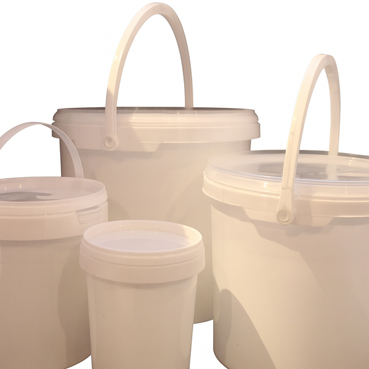 Plastic Paint Pots with secure Lids - available in 4 sizes