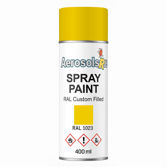 RAL 1023 Traffic Yellow - 400ml Aerosol Spray Paint Any Finish