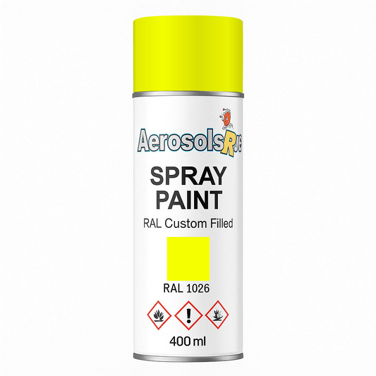 RAL 1026 Luminous Yellow - 400ml Aerosol Spray Paint Any Finish
