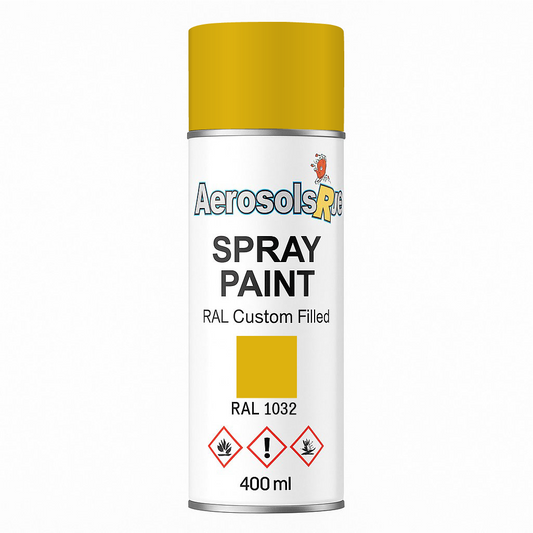 RAL 1032 Broom Yellow - 400ml Aerosol Spray Paint Any Finish