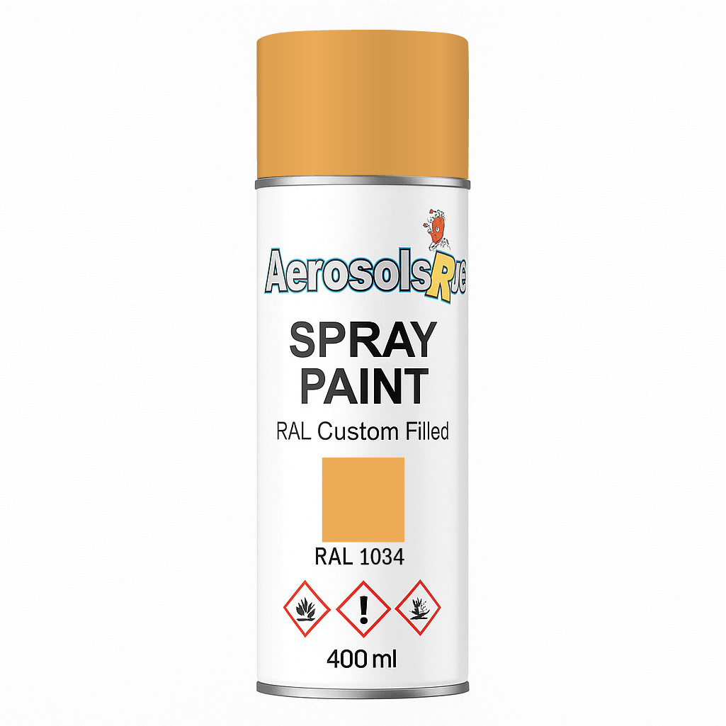 RAL 1034 Pastel Yellow - 400ml Aerosol Spray Paint Any Finish