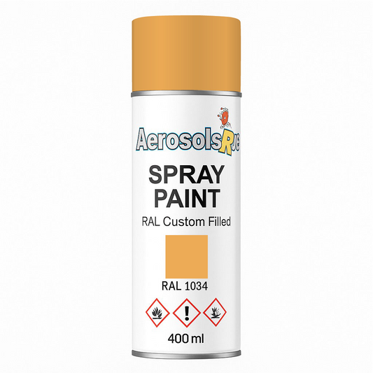 RAL 1034 Pastel Yellow - 400ml Aerosol Spray Paint Any Finish
