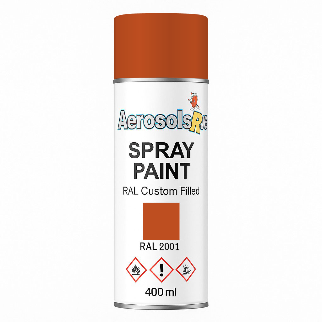 RAL 2001 Red Orange - 400ml Aerosol Spray Paint Any Finish