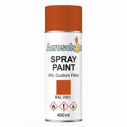 RAL 2001 Red Orange - 400ml Aerosol Spray Paint Any Finish