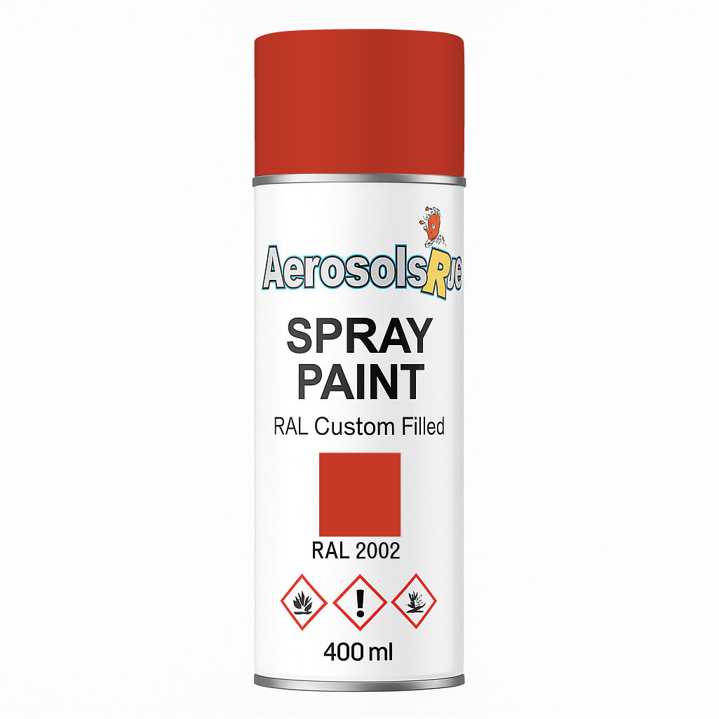 RAL 2002 Vermillion - 400ml Aerosol Spray Paint Any Finish
