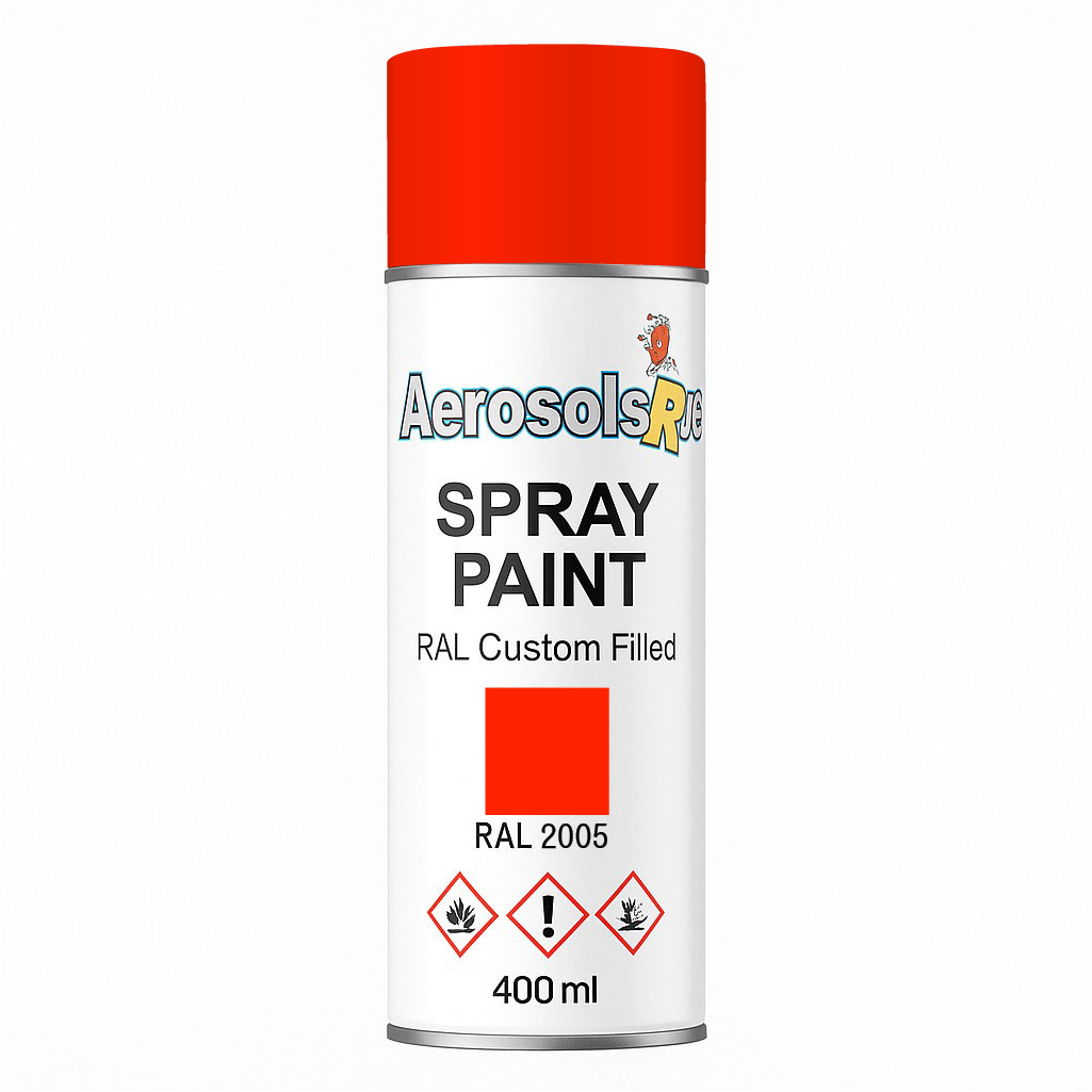 RAL 2005 Luminous Orange - 400ml Aerosol Spray Paint Any Finish