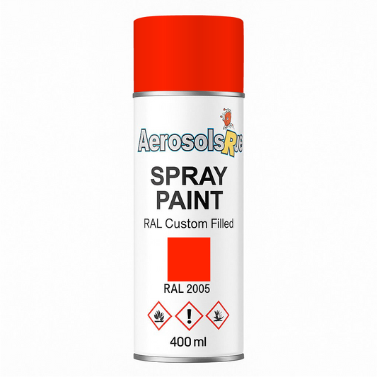 RAL 2005 Luminous Orange - 400ml Aerosol Spray Paint Any Finish