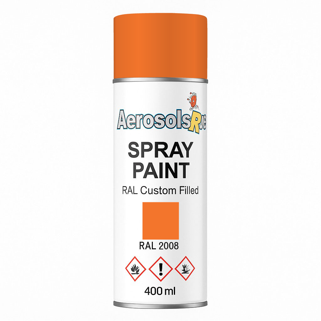 RAL 2008 Bright Red Orange - 400ml Aerosol Spray Paint Any Finish