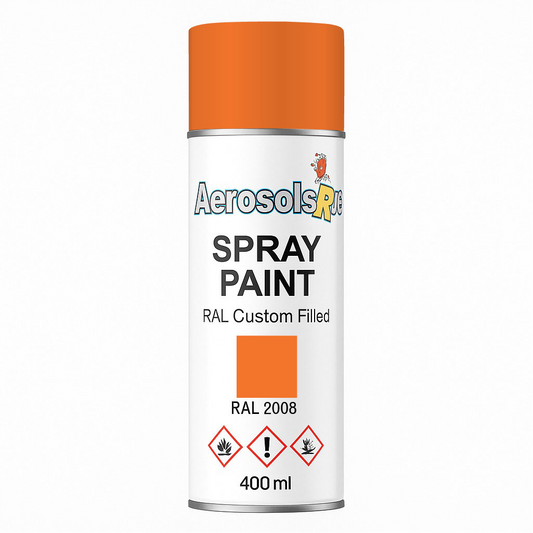 RAL 2008 Bright Red Orange - 400ml Aerosol Spray Paint Any Finish
