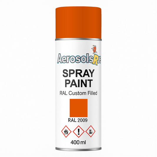 RAL 2009 Traffic Orange - 400ml Aerosol Spray Paint Any Finish