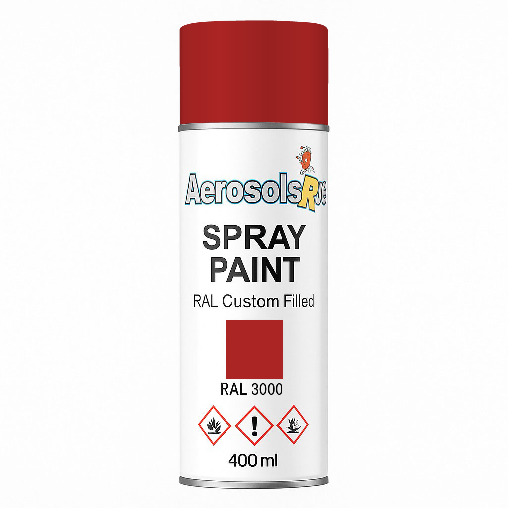 RAL 3000 Flame Red - 400ml Aerosol Spray Paint Any Finish