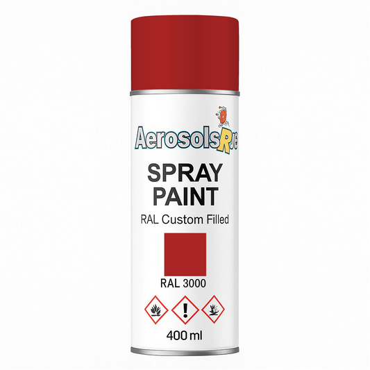 RAL 3000 Flame Red - 400ml Aerosol Spray Paint Any Finish