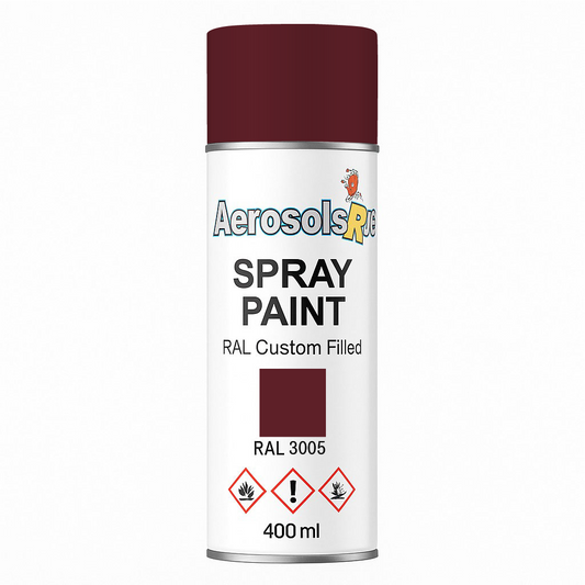 RAL 3005 Wine Red - 400ml Aerosol Spray Paint Any Finish
