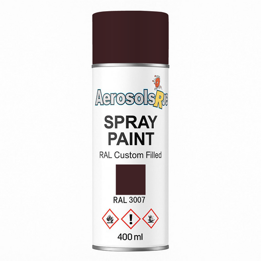 RAL 3007 Black Red - 400ml Aerosol Spray Paint Any Finish