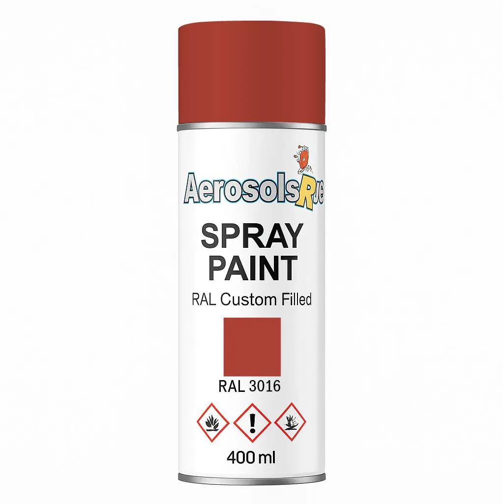 RAL 3016 Coral red - 400ml Aerosol Spray Paint Any Finish Aerosols R us