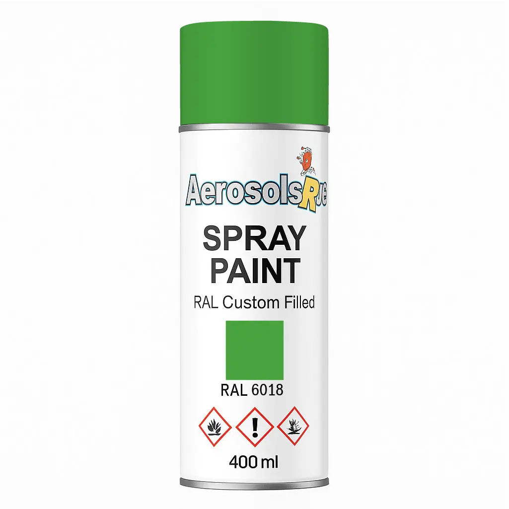 RAL 6018- 400ml Aerosol Spray Paint Any Finish Aerosols R us