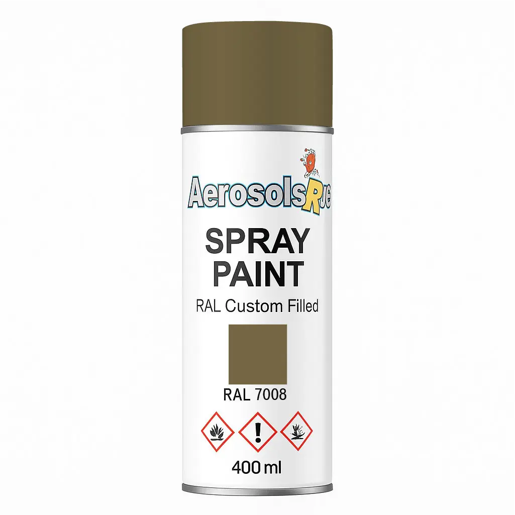RAL 7008- 400ml Aerosol Spray Paint Any Finish Aerosols R us