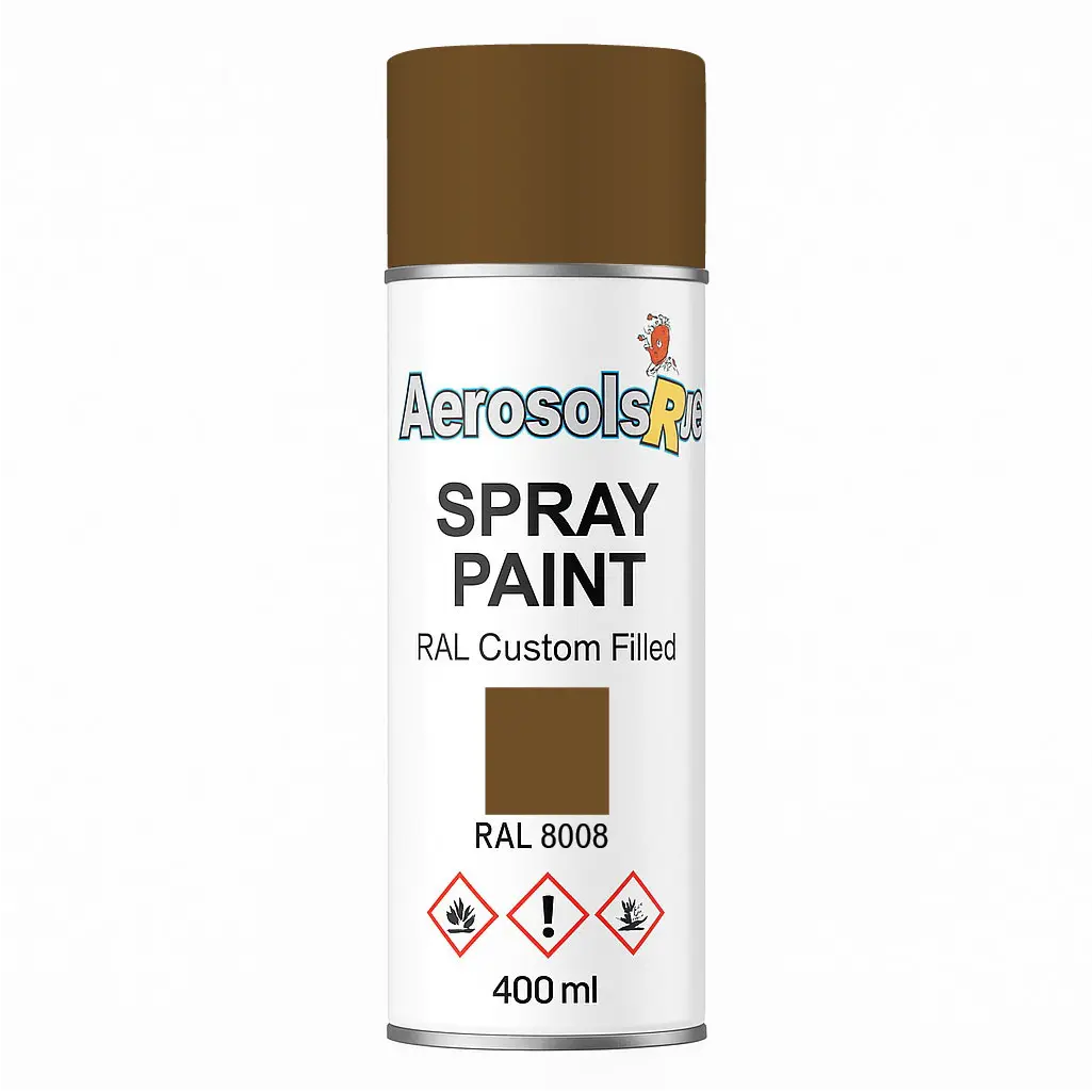 RAL 8008- 400ml Aerosol Spray Paint Any Finish Aerosols R us