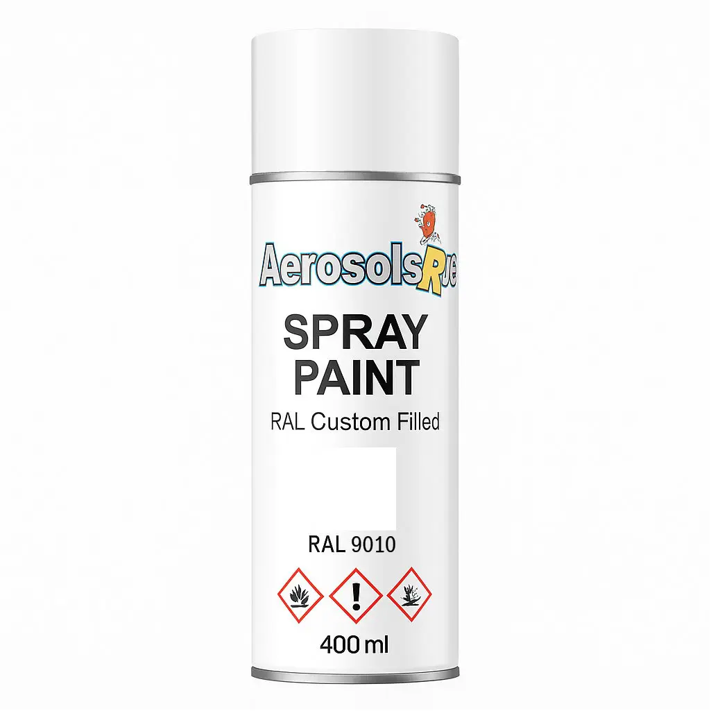RAL 9010- 400ml Aerosol Spray Paint Any Finish Aerosols R us