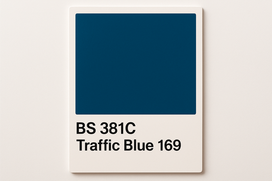 Colour Swatch Card - BS 381C Traffic Blue 169 The hex code for this is #135b75 do not display the hex code