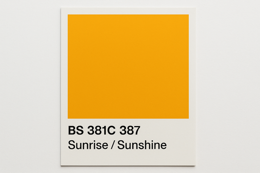 Create a colour Swatch Card BS 381C 387 Sunrise / Sunshine