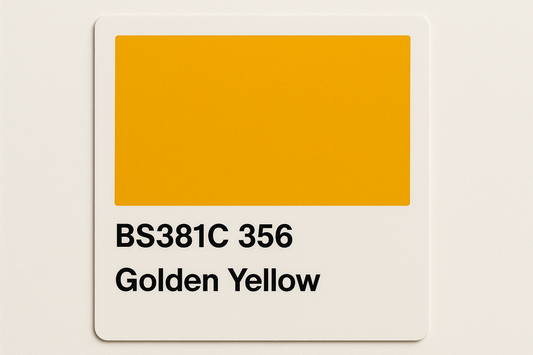 Create a colour Swatch Card BS381C 356 Golden yellow