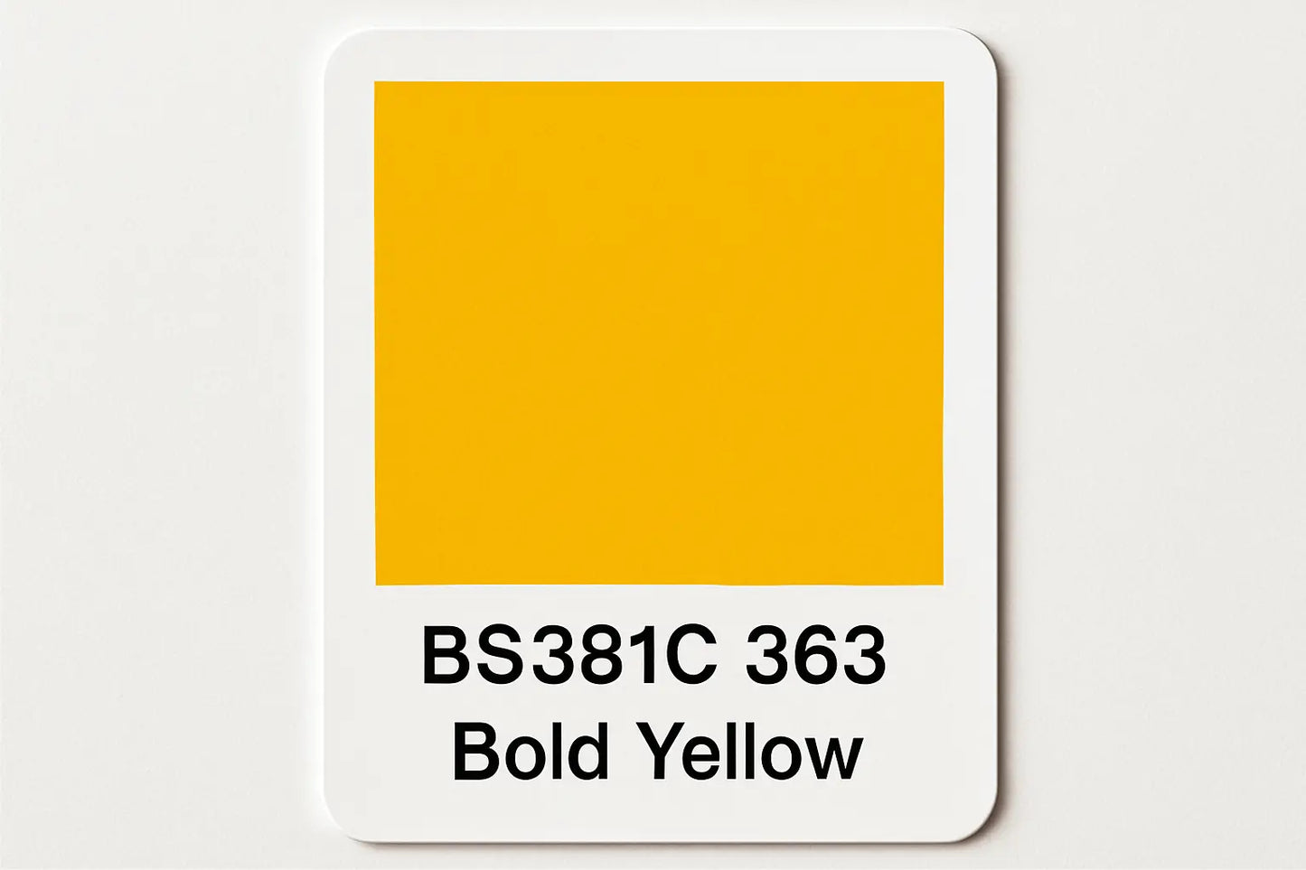 Create a colour Swatch Card BS381C 363 Bold yellow
