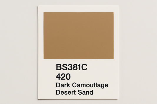 Create a colour Swatch Card BS381C 420 Dark camouflage desert sand