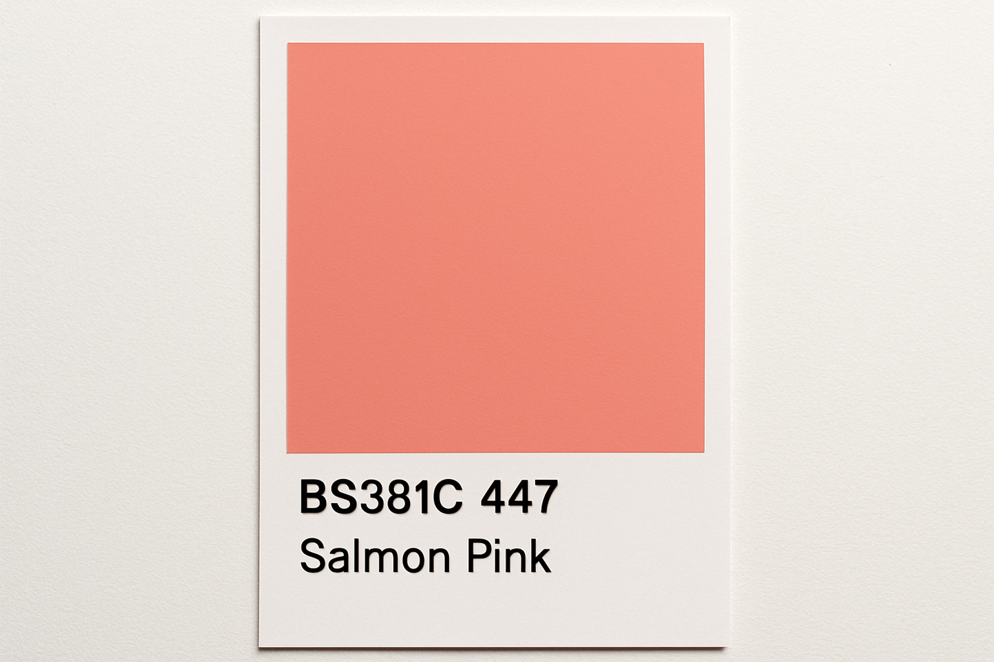 Create a colour Swatch card BS381C 447 Salmon pink
