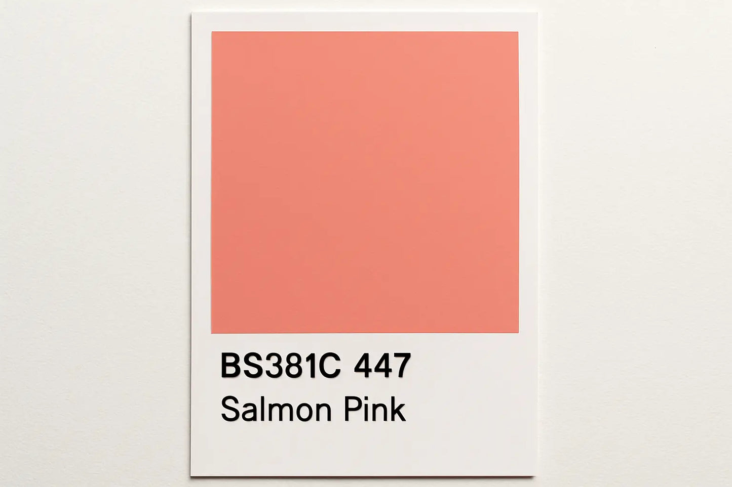 Create a colour Swatch card BS381C 447 Salmon pink