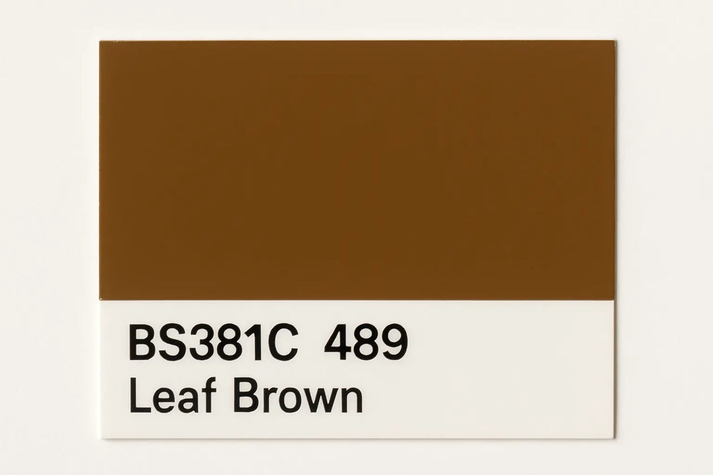 Create a colour Swatch Card BS381C 489 Leaf brown
