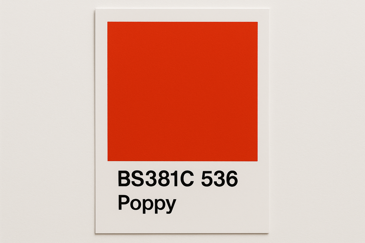Create a colour Swatch Card BS381C 536 Poppy