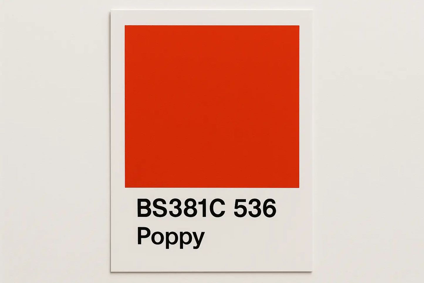 Create a colour Swatch Card BS381C 536 Poppy