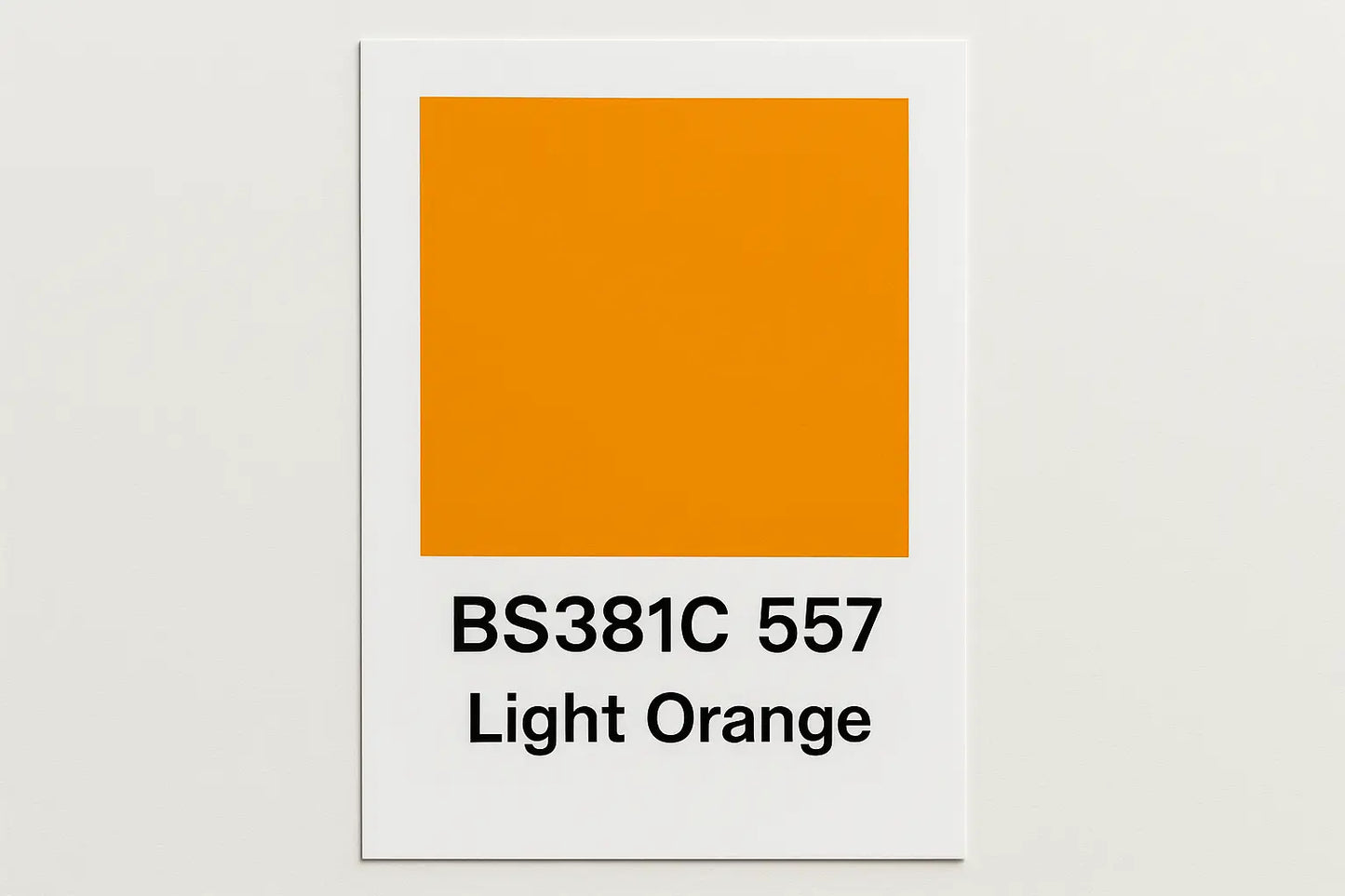 Create a colour Swatch Card BS381C 557 Light orange