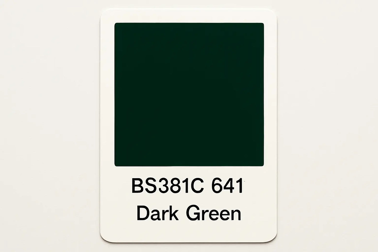 Create a colour Swatch Card BS381C 641 Dark green