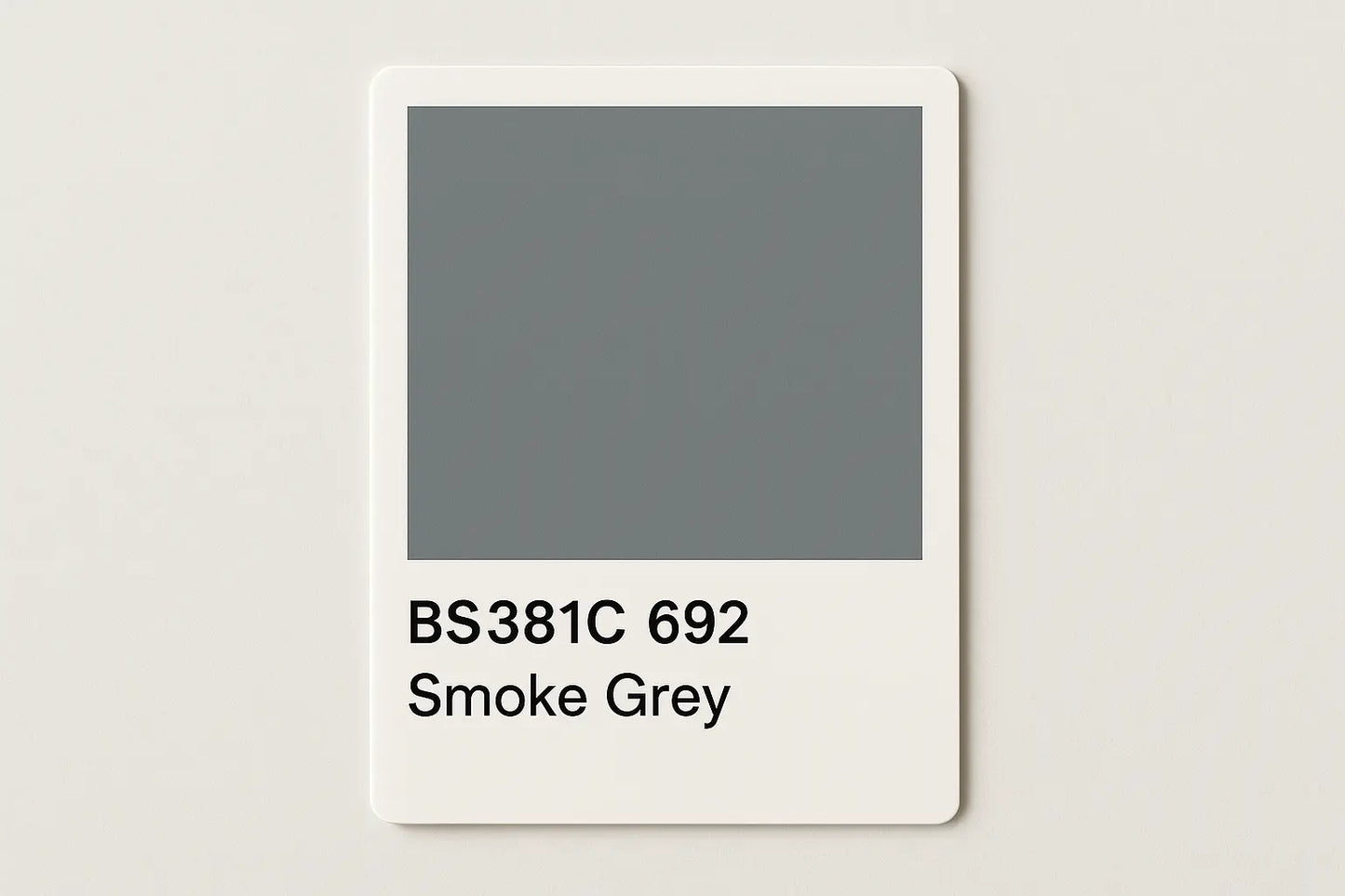Create a colour swatch Card BS381C 692 Smoke grey
