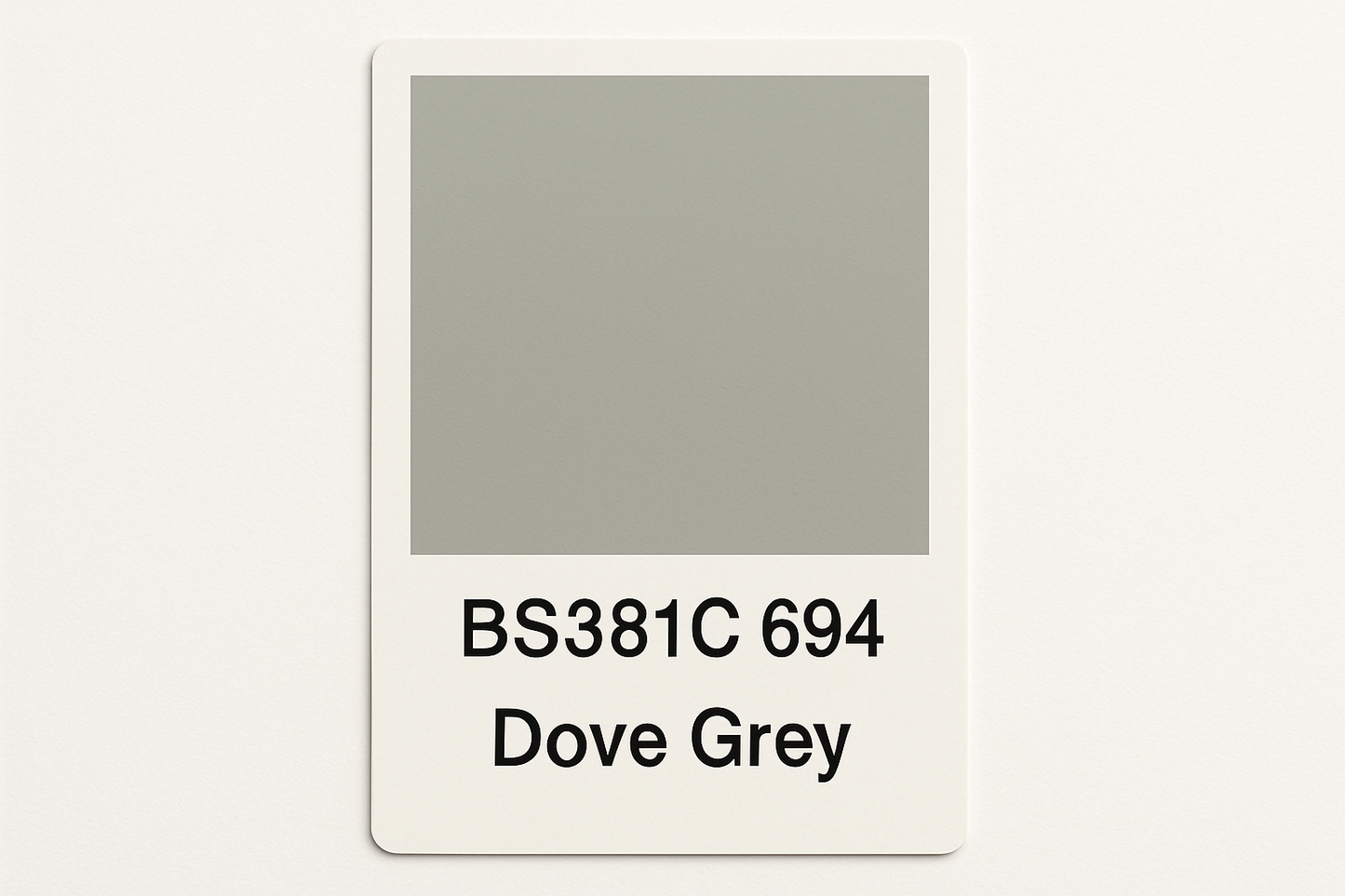 Create a colour Swatch Card BS381C 694 Dove grey