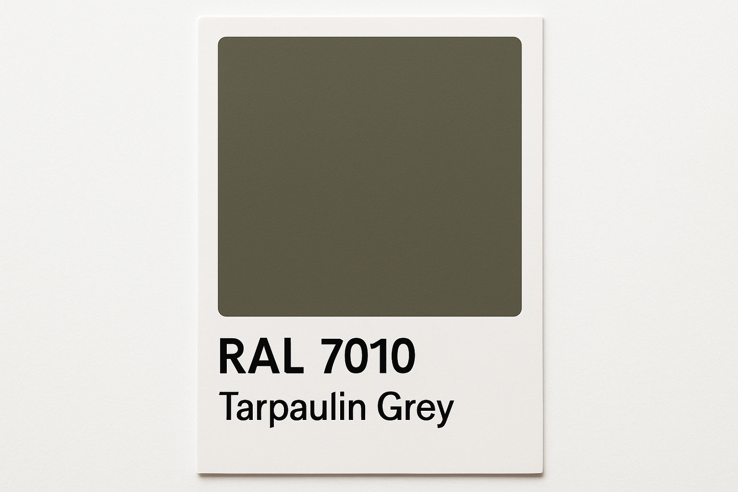 Create a colour Swatch Card RAL 7010, known as Tarpaulin Grey