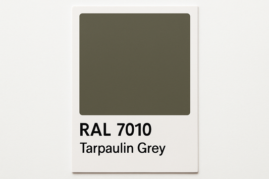 Create a colour Swatch Card RAL 7010, known as Tarpaulin Grey
