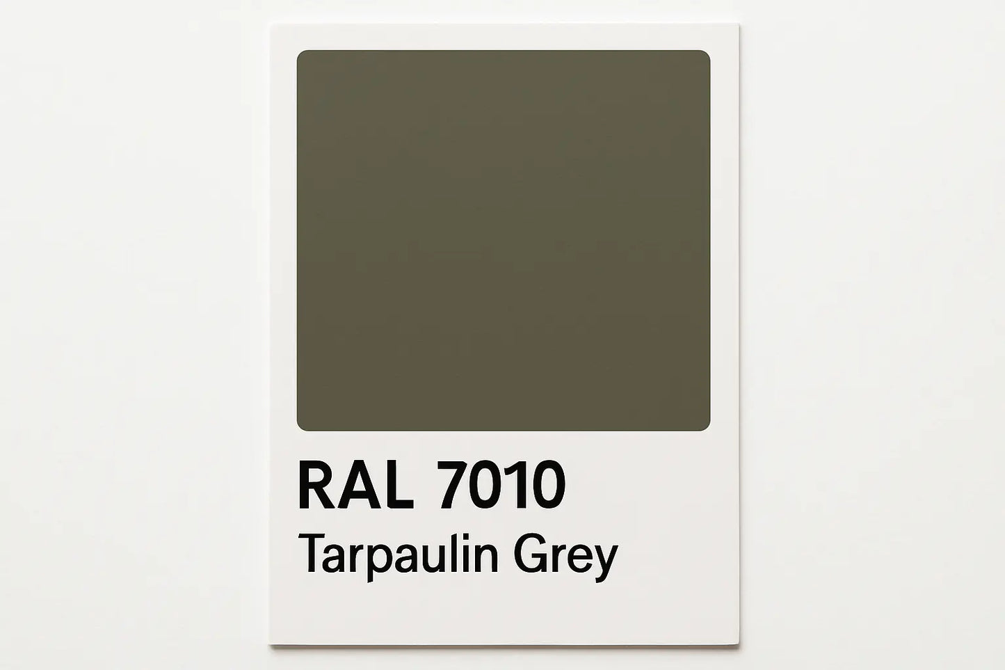 Create a colour Swatch Card RAL 7010, known as Tarpaulin Grey