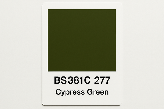 Create a Colour Swatch card using the correct hex code BS381C 277 Cypress green