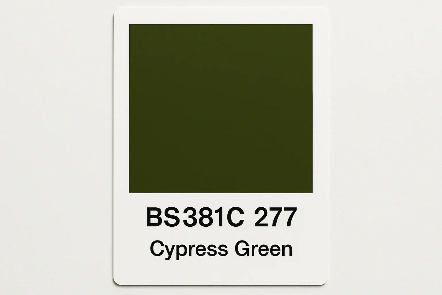 Create a Colour Swatch card using the correct hex code BS381C 277 Cypress green