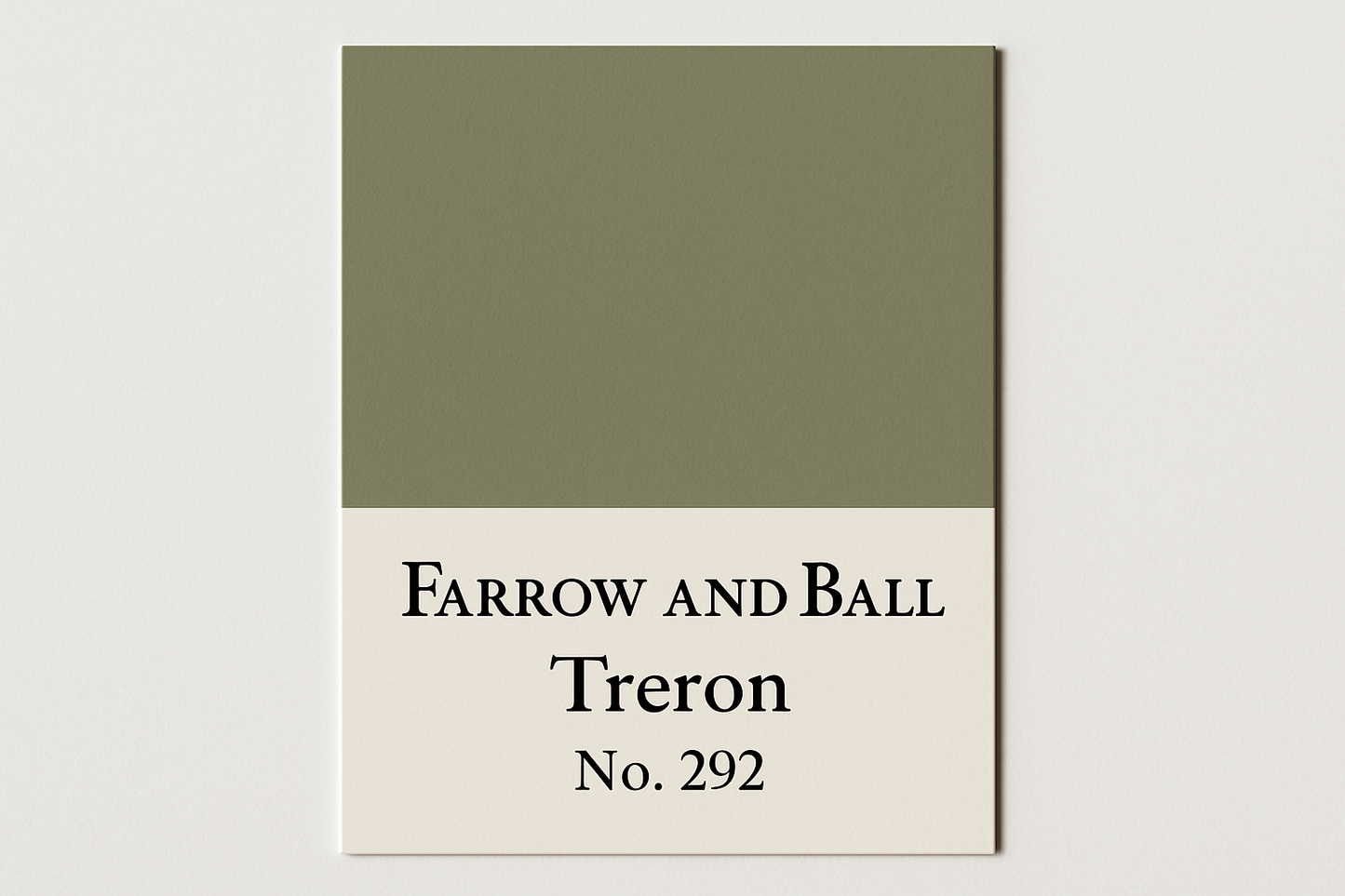 Create a colour swatch image to hex code #8C8D78 and label it as Farrow and Ball -Treron No. 292