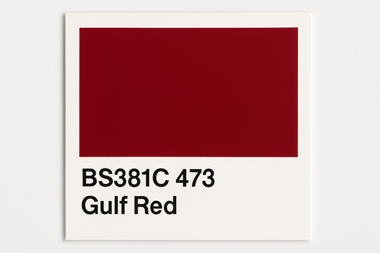 Create Colour Swatc Card BS381C 473 Gulf red