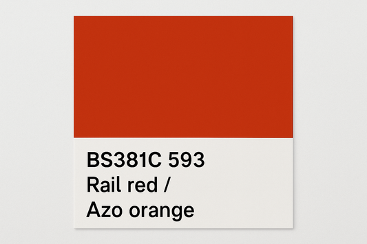 Create Colour Swatch BS381C 593 Rail red / Azo orange