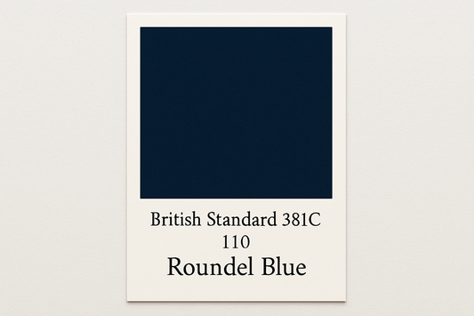 Create Colour Swatch Card British Standard 381C 110 Roundel blue - Hex code #2c3e75 do not display hex code on output