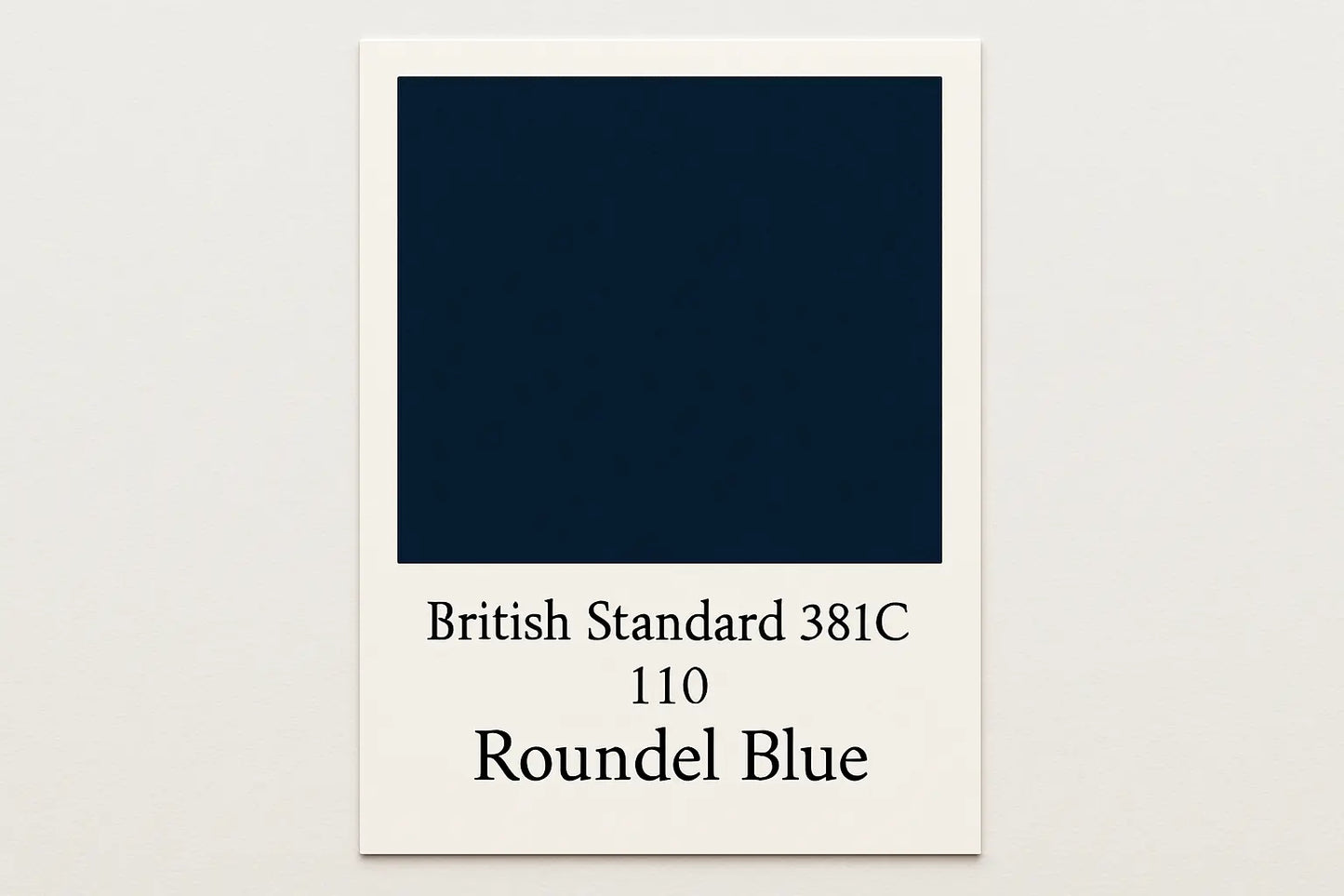 Create Colour Swatch Card British Standard 381C 110 Roundel blue - Hex code #2c3e75 do not display hex code on output