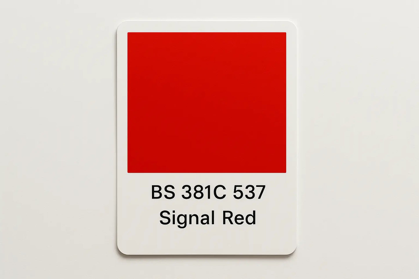 Create Colour Swatch Card BS 381C 537 Signal red